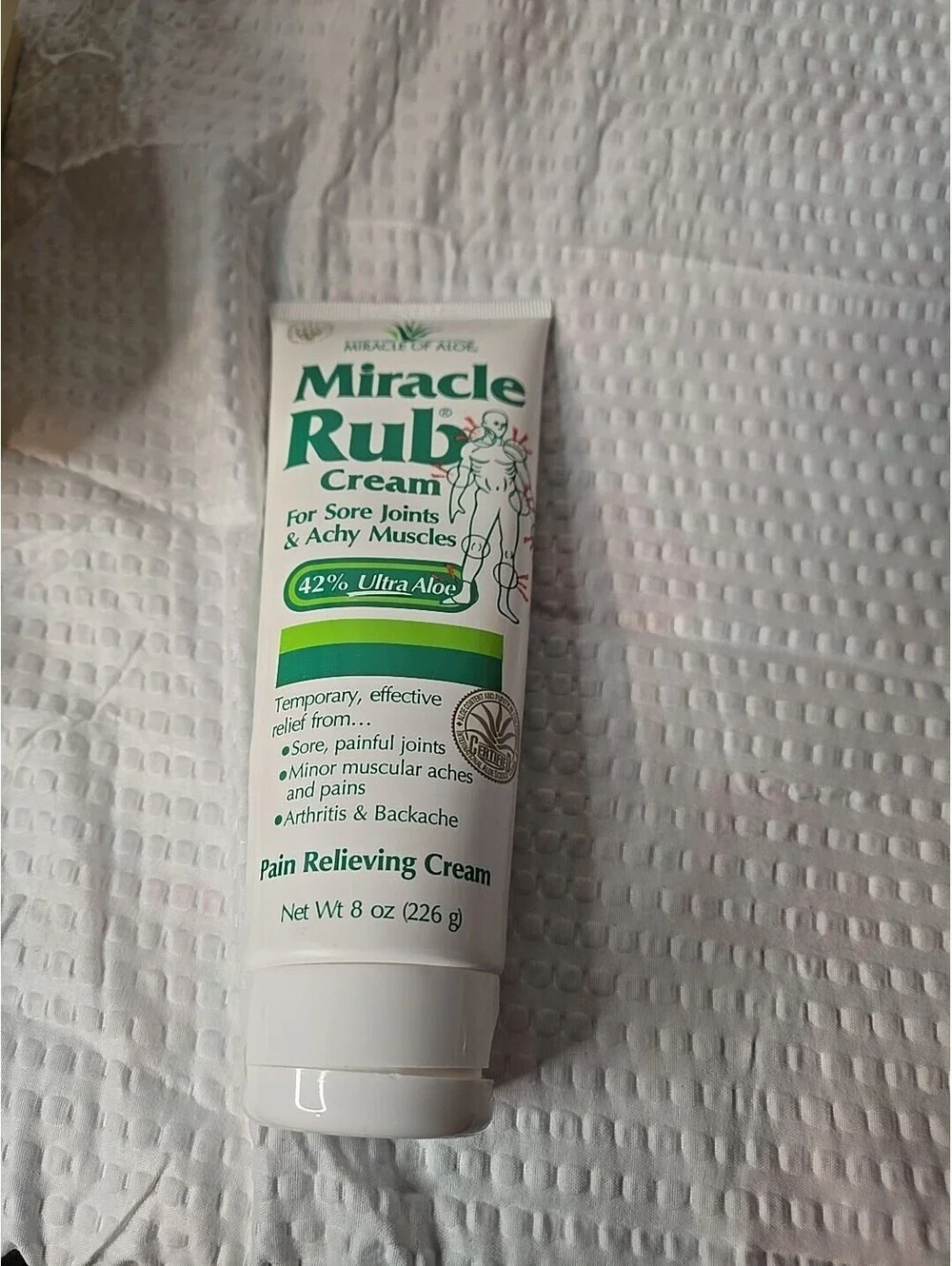 Miracle Rub Pain Relieving Cream with 42% Aloe, 8 oz Tube